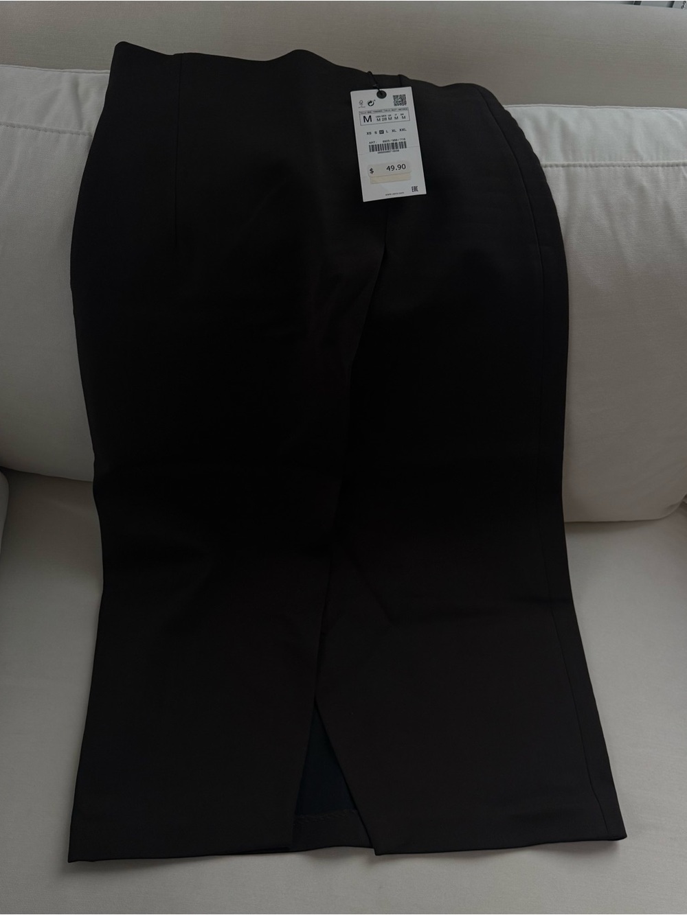 Zara Brown High-Waist Pencil Skirt with Crossover